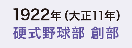 1922年（大正11年）硬式野球部 創部