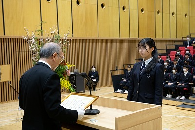 賞状授与【日本私立会長賞】